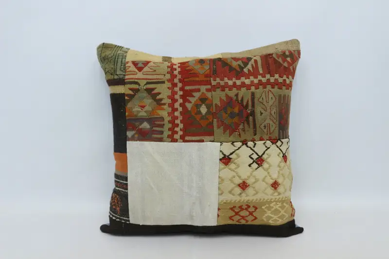 Outdoor Bolster Cushion Case, Throw Kilim Pillow, Boho Pillow, 28x28 Red Cushion Cover, Pillow Cover, Kilim Pillow, Floor Pillow Sham - 1
