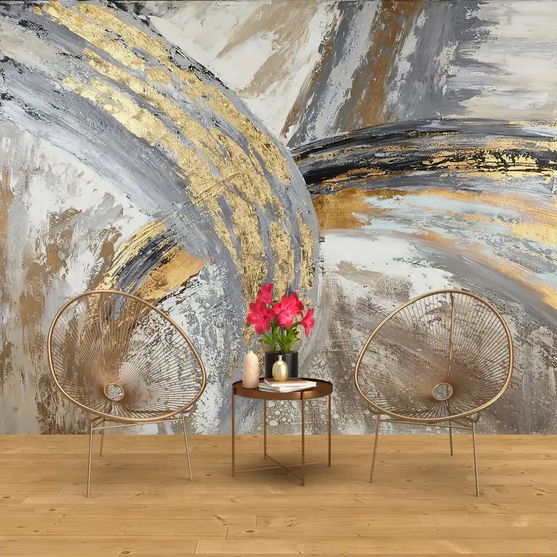 Bright Wall Paper, Custom Wall Paper, , Silver Wall Mural, Marble Mural, Trendy Wall Print, Wall Paper Peel and Stick, Gray Mural, - 7