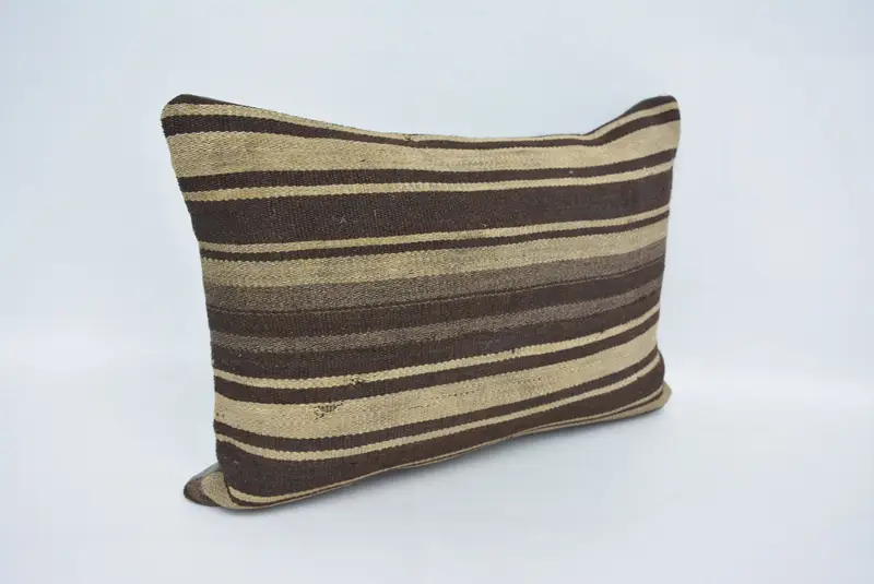 Ethnic Pillow Cover Pillow, Pillow Sham, Kilim Pillow, Kilim Pillow Cover, Throw Kilim Pillow, 16x24 Brown Pillow, Chair Cushion - 3