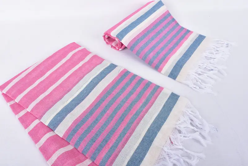 Bridal Shower Gift, Thin towel, 68x40 Cotton Striped Towel, Christmas Favors, Bridesmaid Gift, Best spa Turkish towel for luxury home decor - 7