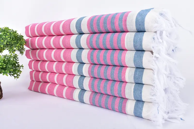 Bridal Shower Gift, Thin towel, 68x40 Cotton Striped Towel, Christmas Favors, Bridesmaid Gift, Best spa Turkish towel for luxury home decor - 3