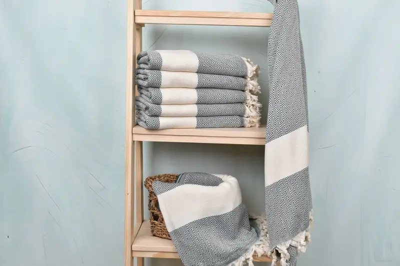 Wedding Gift Ideas, Monogram Towels, Luxury Turkish Bath Towel, Custom Wedding Gifts, Travel towel, 70x40 Cotton Diamond Towel, Sand-resistant towel - 3