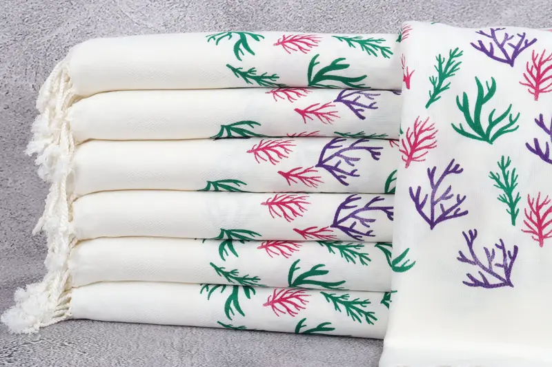 Absorbent Turkish towel, Embroidered Towel, Kids Beach Towel, Bathroom Towel, Quick-dry towel, 70x40 Cotton Floral Patterned Towel, Gym Towel - 2