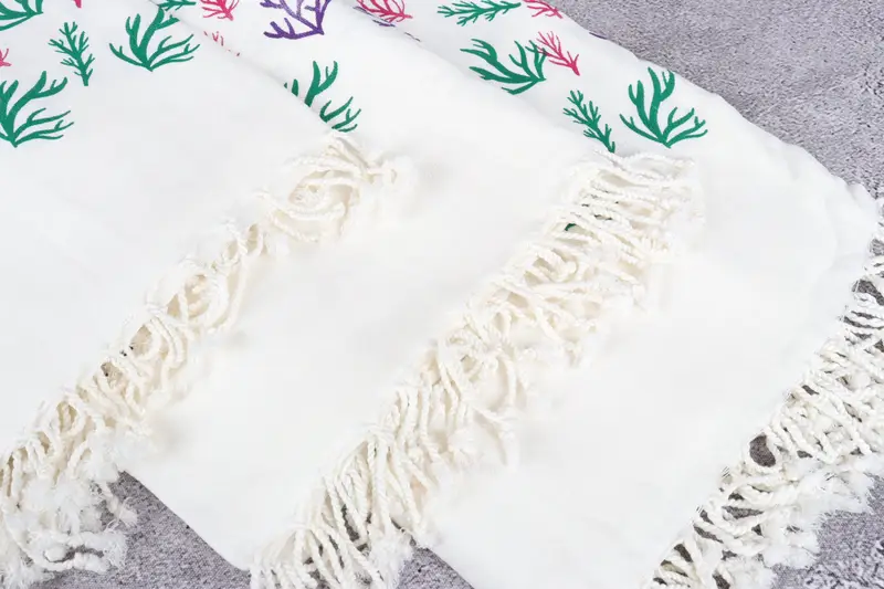 Absorbent Turkish towel, Embroidered Towel, Kids Beach Towel, Bathroom Towel, Quick-dry towel, 70x40 Cotton Floral Patterned Towel, Gym Towel - 6