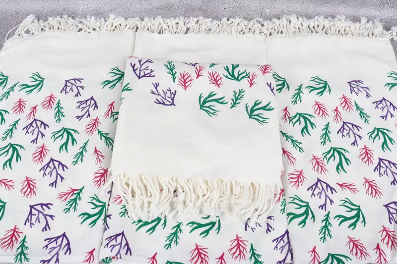 Absorbent Turkish towel, Embroidered Towel, Kids Beach Towel, Bathroom Towel, Quick-dry towel, 70x40 Cotton Floral Patterned Towel, Gym Towel - 5