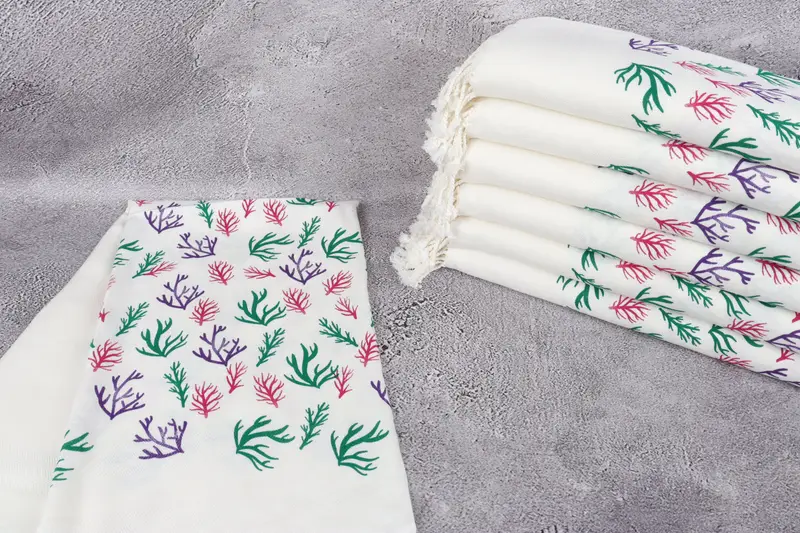 Absorbent Turkish towel, Embroidered Towel, Kids Beach Towel, Bathroom Towel, Quick-dry towel, 70x40 Cotton Floral Patterned Towel, Gym Towel - 3