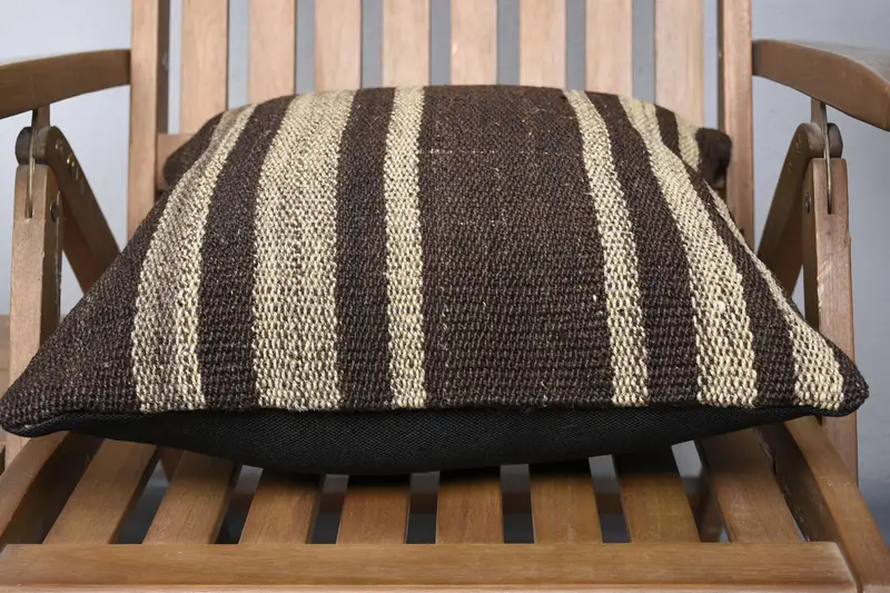 Bolster Throw Pillow, Kilim Cushion Sham, Wholesale Pillow, 18x18 Brown Cushion Cover, Pillow, Kilim Pillow Cover, Antique Pillows, Accent Pillow - 5