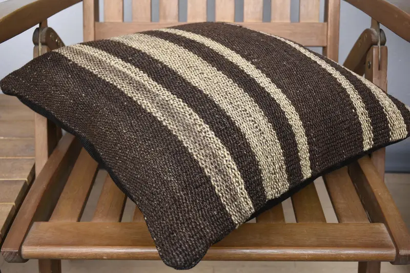 Bolster Throw Pillow, Kilim Cushion Sham, Wholesale Pillow, 18x18 Brown Cushion Cover, Pillow, Kilim Pillow Cover, Antique Pillows, Accent Pillow - 4