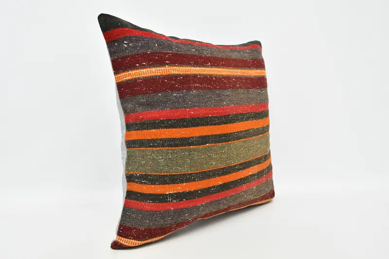 Art Deco Cushion Case, Kilim Pillow, Interior Designer Pillow, Bolster Cushion Cover, 20x20 Red Pillow Sham, Pillow for Couch, Cushion Cover - 3