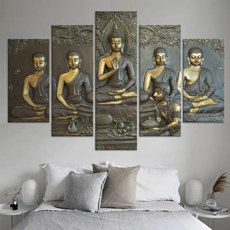 Elegant Buddha Canvas: Meditation Art for Peaceful Home Decor