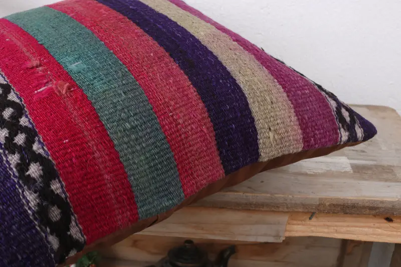16x16 Red Pillow Cover, Cushion Cover, Nomadic Pillow Sham, Handmade Kilim Cushion, Indoor Pillow, Vintage Kilim Pillow, Kilim Cushion Sham - 6
