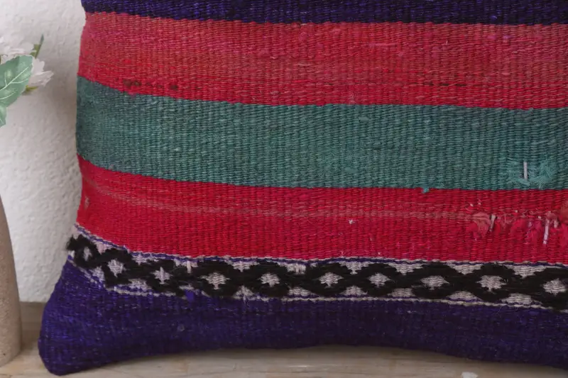 16x16 Red Pillow Cover, Cushion Cover, Nomadic Pillow Sham, Handmade Kilim Cushion, Indoor Pillow, Vintage Kilim Pillow, Kilim Cushion Sham - 3