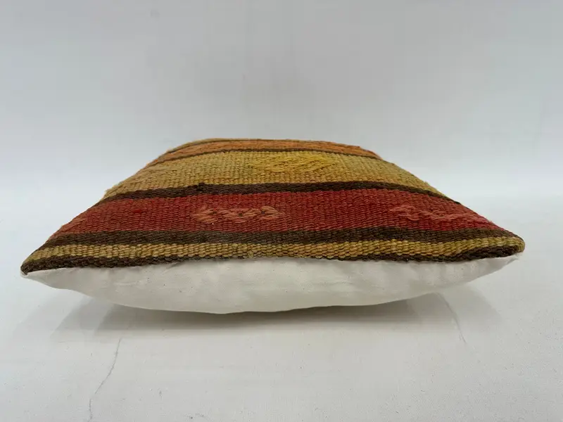 Kilim Pillow Cover, 14x14 Red Pillow Case, Handmade Kilim Cushion, Wholesale Cushion Cover, Boho Throw Pillow Sham, Pillow Cover, Boho Pillow - 5