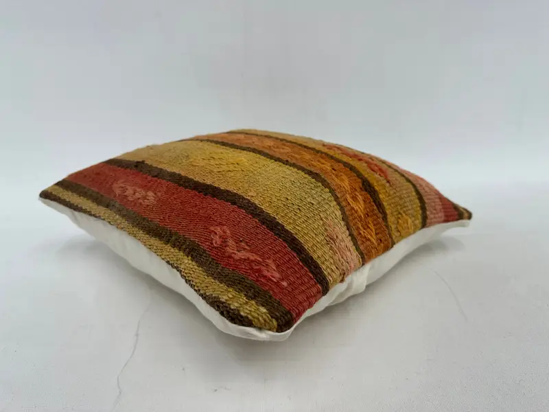 Kilim Pillow Cover, 14x14 Red Pillow Case, Handmade Kilim Cushion, Wholesale Cushion Cover, Boho Throw Pillow Sham, Pillow Cover, Boho Pillow - 6