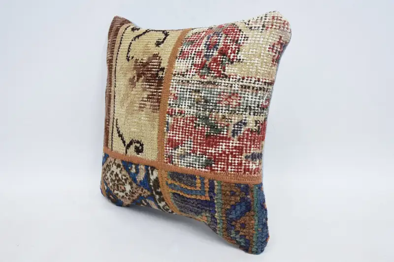 Kilim Pillow Cover, 12x12 Red Cushion Case, Couch Pillow Sham, Pillow, Hippie Throw Pillow Case, Interior Designer Pillow, Vintage Kilim Pillow - 4