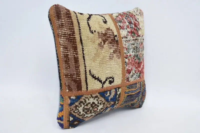 Kilim Pillow Cover, 12x12 Red Cushion Case, Couch Pillow Sham, Pillow, Hippie Throw Pillow Case, Interior Designer Pillow, Vintage Kilim Pillow - 3