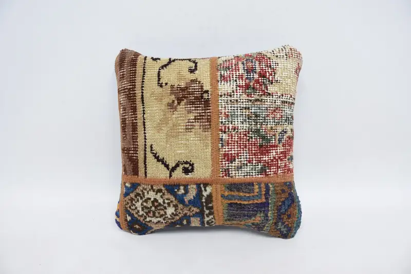 Kilim Pillow Cover, 12x12 Red Cushion Case, Couch Pillow Sham, Pillow, Hippie Throw Pillow Case, Interior Designer Pillow, Vintage Kilim Pillow - 1