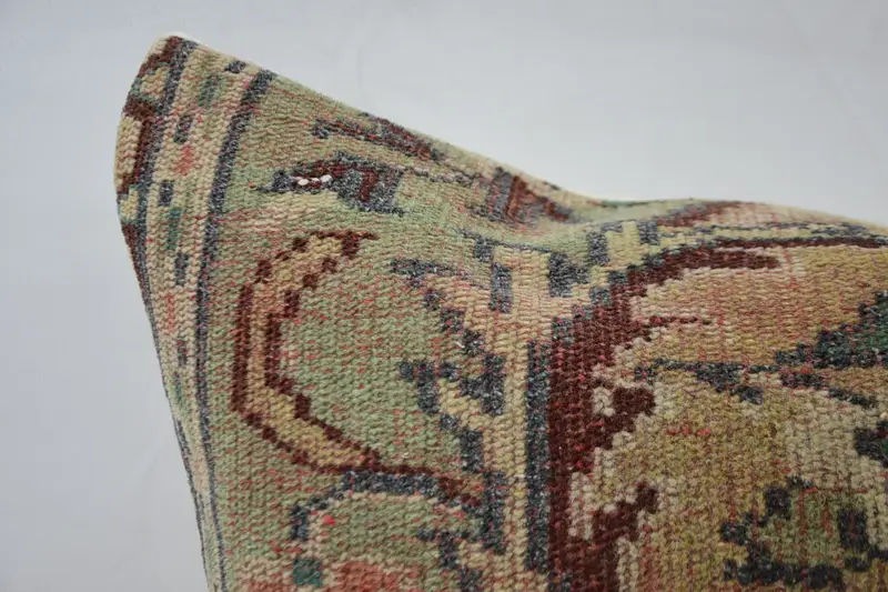 Cotton Cushion Case, 32x32 Green Pillow, Boho Chic Pillow Cover, Home Decor Pillow, Interior Designer Pillow, Handmade Kilim Cushion, Cushion Case - 2