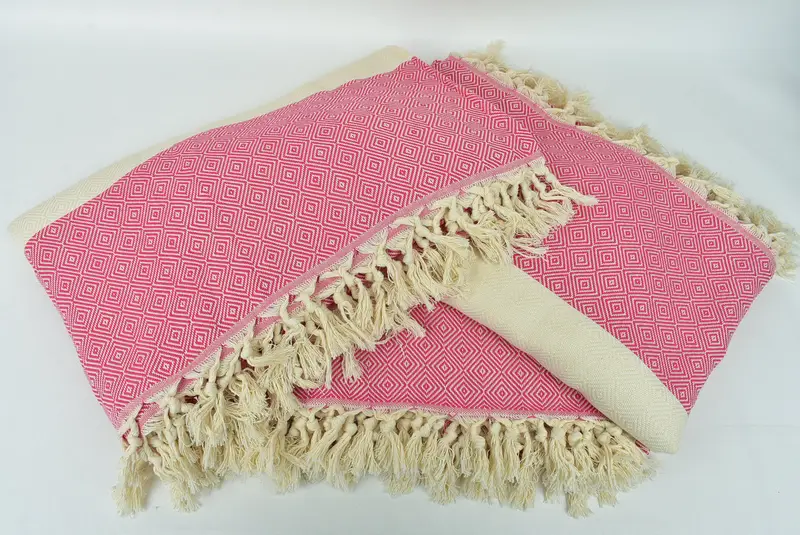 Housewarming Gift, 96x80 Cotton Diamond Towel, Tablecloth, Beach Wedding Favor, Throw Blankets for Couch, Monogram Beach Blanket, Bridal Shower Gift - 6