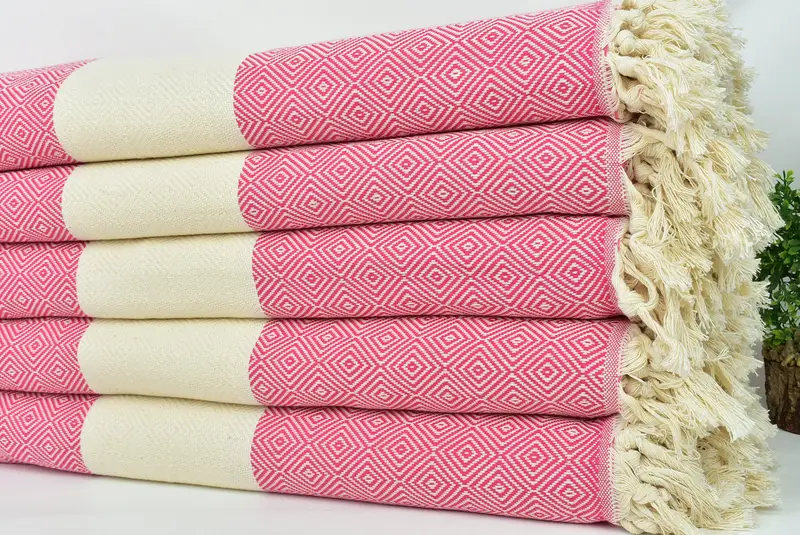 Housewarming Gift, 96x80 Cotton Diamond Towel, Tablecloth, Beach Wedding Favor, Throw Blankets for Couch, Monogram Beach Blanket, Bridal Shower Gift - 3