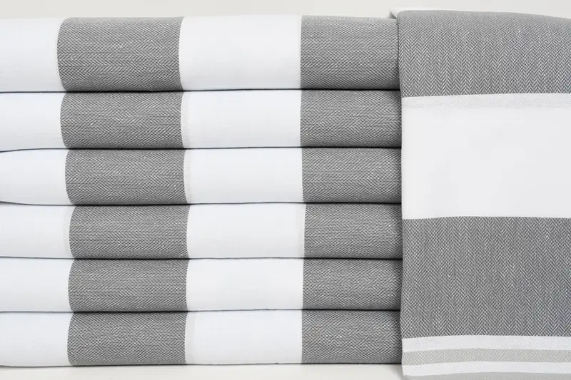 Custom Wedding Gifts, Bridesmaid Gifts, Monogrammed Hand Towel, 40x24 Cotton Striped Towel, Personalized Kitchen Towel, Valentines Day Gift For Him - 1