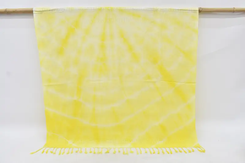 Turkish Beach Towel Tie Dye Light Yellow Cotton 70x36 Inches