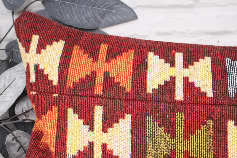Boho Pillow Sham Cover, Kilim Pillow Cover, Boho Pillow, Pillow Cover, 16x43 Red Cushion Cover, Pattern Throw Cushion Cover, Car Cushion Case - 2