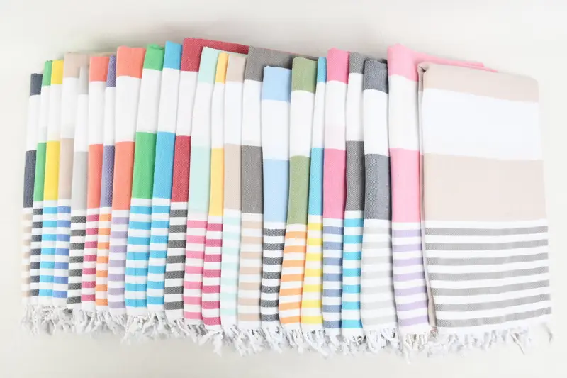 Monogrammed Beach Towel, Hammam towel, Sand-Resistant Peshtemal, Home Gift, 70x40 Cotton Striped Towel, Quick-dry travel peshtemal towel, Soft towel - 2
