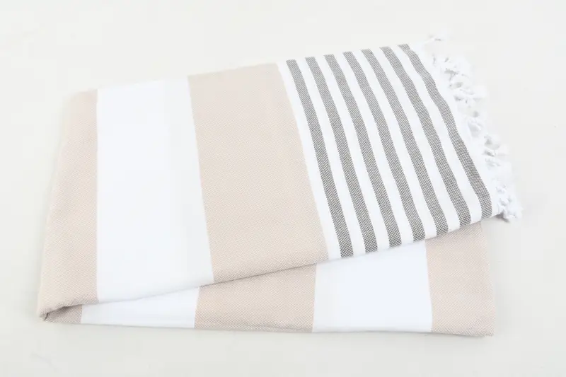 Monogrammed Beach Towel, Hammam towel, Sand-Resistant Peshtemal, Home Gift, 70x40 Cotton Striped Towel, Quick-dry travel peshtemal towel, Soft towel - 4