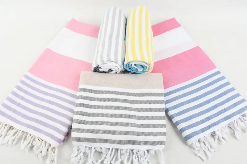 Monogrammed Beach Towel, Hammam towel, Sand-Resistant Peshtemal, Home Gift, 70x40 Cotton Striped Towel, Quick-dry travel peshtemal towel, Soft towel - 7