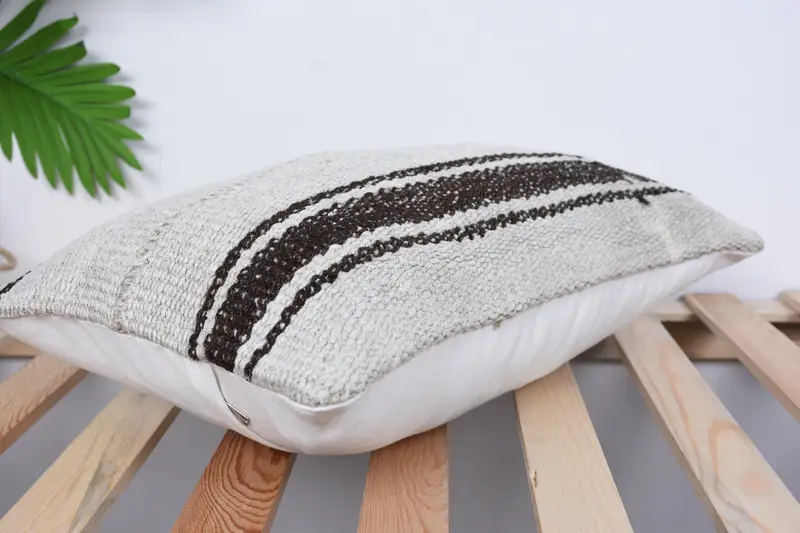 Home Decor Pillow, Cushion, Interior Designer Pillow, Indoor Cushion Case, Sofa Cushion, Ethnical Kilim Rug Pillow, 12x20 White Cushion - 6