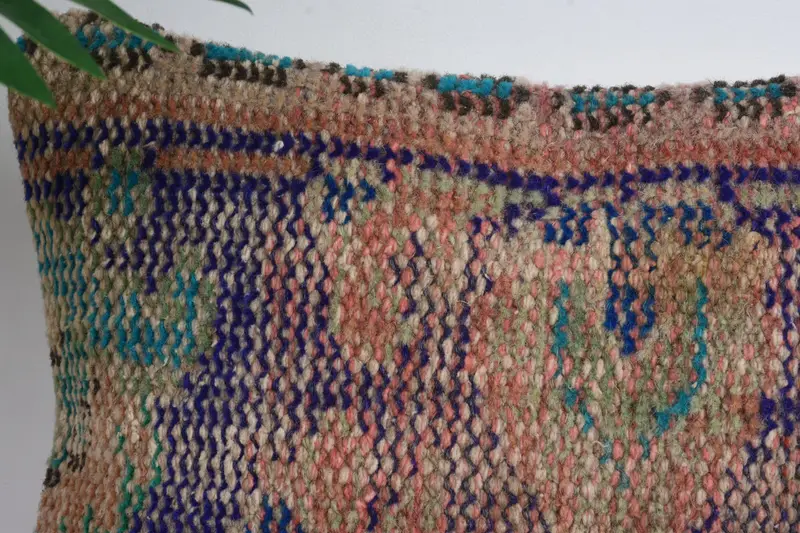 Türkischer Kilim Kissen, Außenkissenabdeckung, Vintage -Kilim -Kissen, Kissen für Sofa, 12x12 blaues Kissenschein, Bürokissen -Kissenbezüge, Kissenschamm - 2