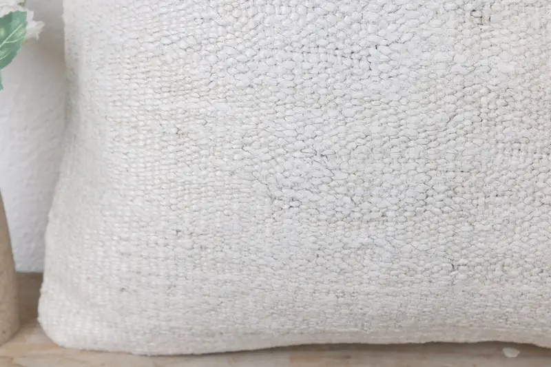 Patio Cushion Cover, Handmade Kilim Cushion, Ethnical Kilim Rug Pillow, Cushion, Boho Pillow Sham Cover, 16x16 White Cushion - 3