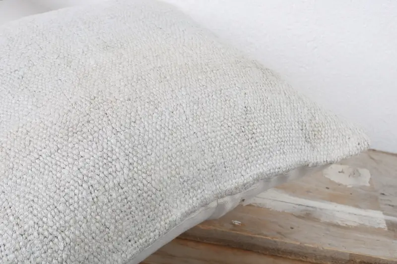 Patio Cushion Cover, Handmade Kilim Cushion, Ethnical Kilim Rug Pillow, Cushion, Boho Pillow Sham Cover, 16x16 White Cushion - 6