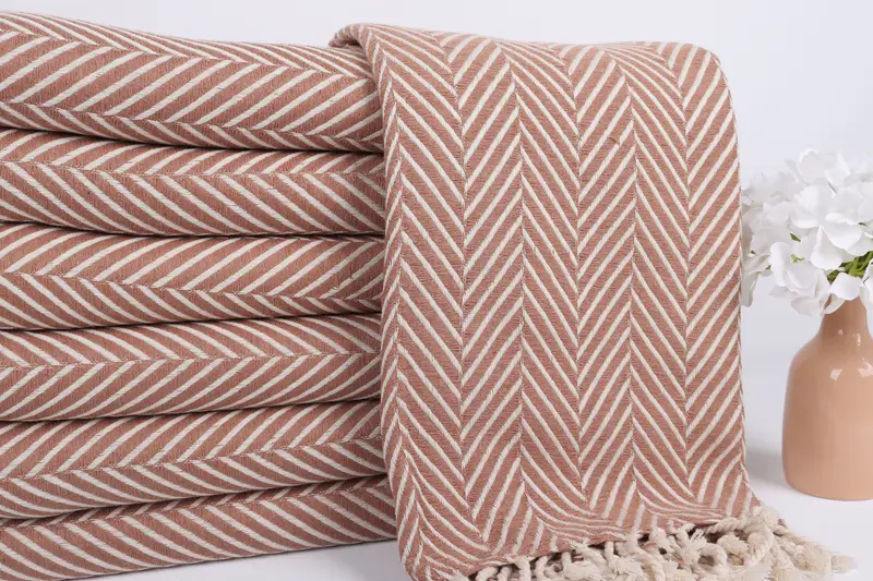 Decorative Towel, 70x40 Cotton Striped Towel, Travel Towel, Bachelorette Party Favor, Quick-Dry Beach Towel, Large Turkish Towel, Bridesmaid Gifts - 2