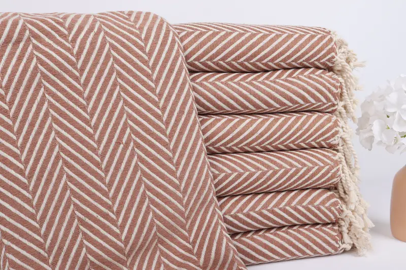 Decorative Towel, 70x40 Cotton Striped Towel, Travel Towel, Bachelorette Party Favor, Quick-Dry Beach Towel, Large Turkish Towel, Bridesmaid Gifts - 1