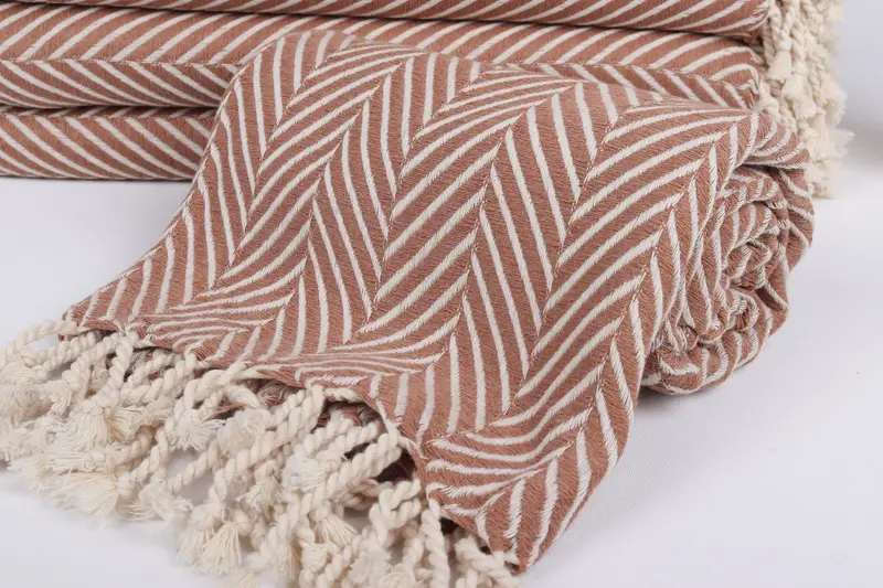 Decorative Towel, 70x40 Cotton Striped Towel, Travel Towel, Bachelorette Party Favor, Quick-Dry Beach Towel, Large Turkish Towel, Bridesmaid Gifts - 4