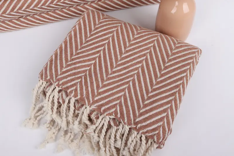 Decorative Towel, 70x40 Cotton Striped Towel, Travel Towel, Bachelorette Party Favor, Quick-Dry Beach Towel, Large Turkish Towel, Bridesmaid Gifts - 5