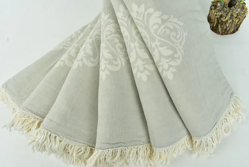 Extra Large Tablecloth, Decorative Blanket, Housewarming Gift, Thanksgiving Tablecloth, 70x60 Cotton Baroque Towel, Custom Blanket, Home Gift - 5