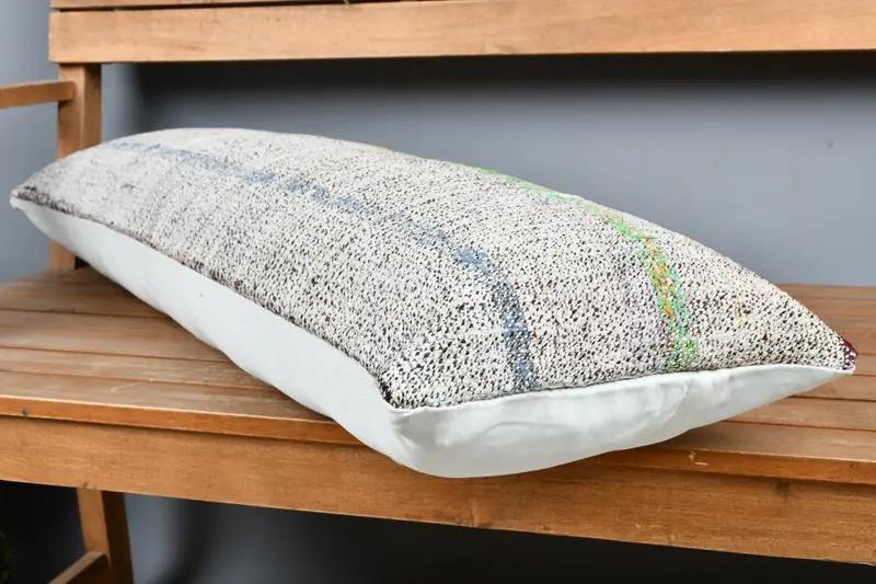 Kilim Pillow Cover, Vintage Kilim Throw Pillow, Pillow for Sofa, 12x36 White Pillow Case, Pillow Sham, Farmhouse Pillow Cover - 3