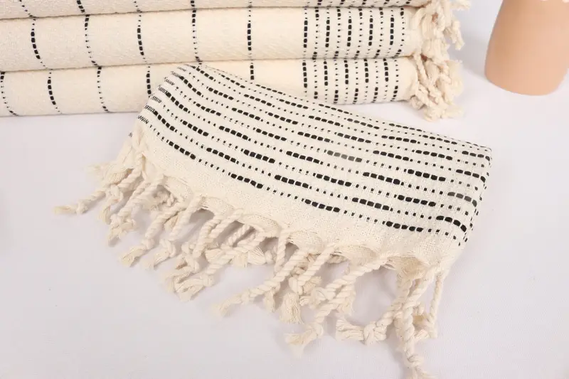 Gift For Coworker, 36x18 Cotton Striped Design Towel, Organic Towel, Monogram Hand Towel, Wedding Favors, Wedding Gift, Bachelorette Towel - 4