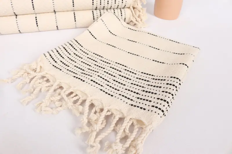 Gift For Coworker, 36x18 Cotton Striped Design Towel, Organic Towel, Monogram Hand Towel, Wedding Favors, Wedding Gift, Bachelorette Towel - 5