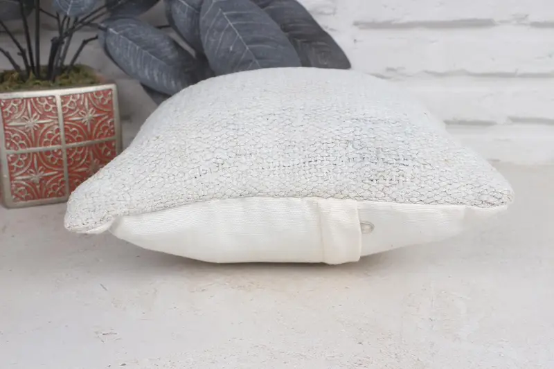 Outdoor Cushion Case, Boho Pillow Sham Cover, Pillow, Meditation Pillow Case, Kilim Pillow Cover, 12x12 Beige Pillow Case, Handmade Kilim Cushion - 5