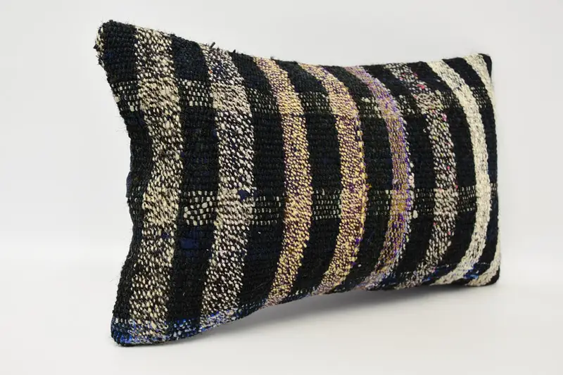 Kilim Pillow Cover, Anatolian Pillow, 12x20 Brown Cushion Cover, Antique Pillows, Authentic Cushion, Pillow for Sofa, Pillow - 3