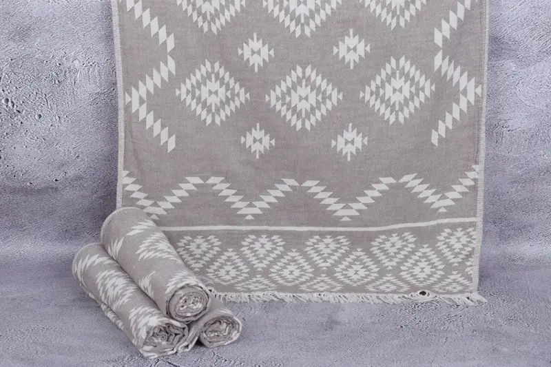 Personalisiertes kleines türkisches Handtuch Braun Beige, 18x40 Zoll