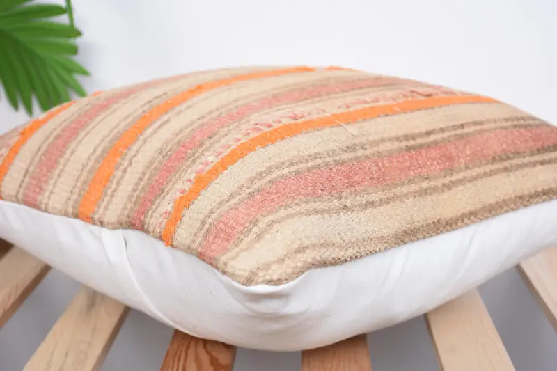 16x16 Pink Pillow Cover, Antique Pillows, Yoga Pillow Sham, Pillow Sham, Rustic Cushion, Vintage Kilim Throw Pillow, Pillow for Sofa - 6