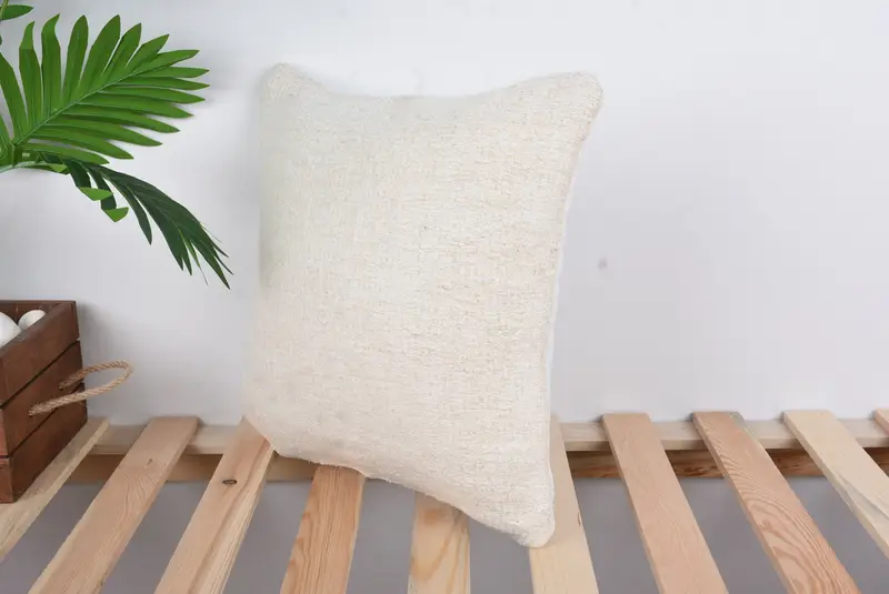 Interior Designer Pillow, Vintage Kilim Pillow, 14x14 White Pillow Sham, Cushion Case, Tribal Cushion, Bed Pillow Sham, Boho Pillow Sham Cover - 5