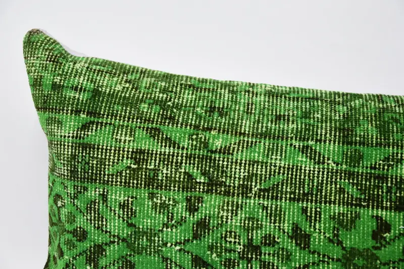 Pillow Case, Kilim Pillow, 16x48 Green Pillow Sham, Interior Designer Pillow, Southwestern Pillow Cover, Kilim Pillow Cover - 2