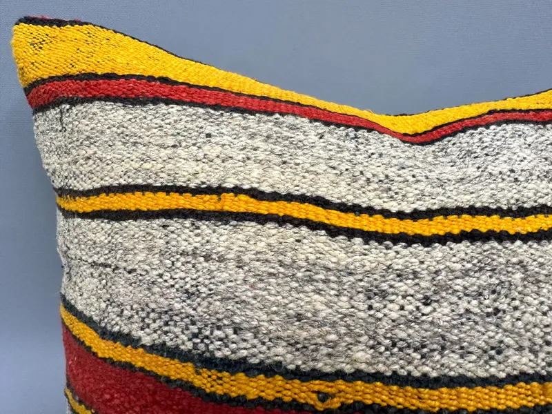 Turkish Corner Pillow Cover, Pillow for Sofa, Throw Kilim Pillow, 18x18 White Cushion Case, Interior Designer Pillow, Cushion - 5