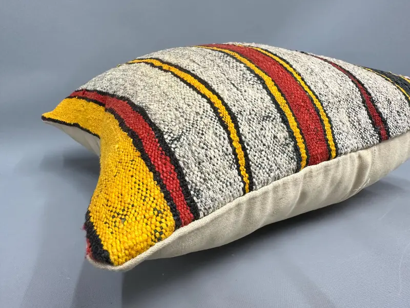 Turkish Corner Pillow Cover, Pillow for Sofa, Throw Kilim Pillow, 18x18 White Cushion Case, Interior Designer Pillow, Cushion - 6